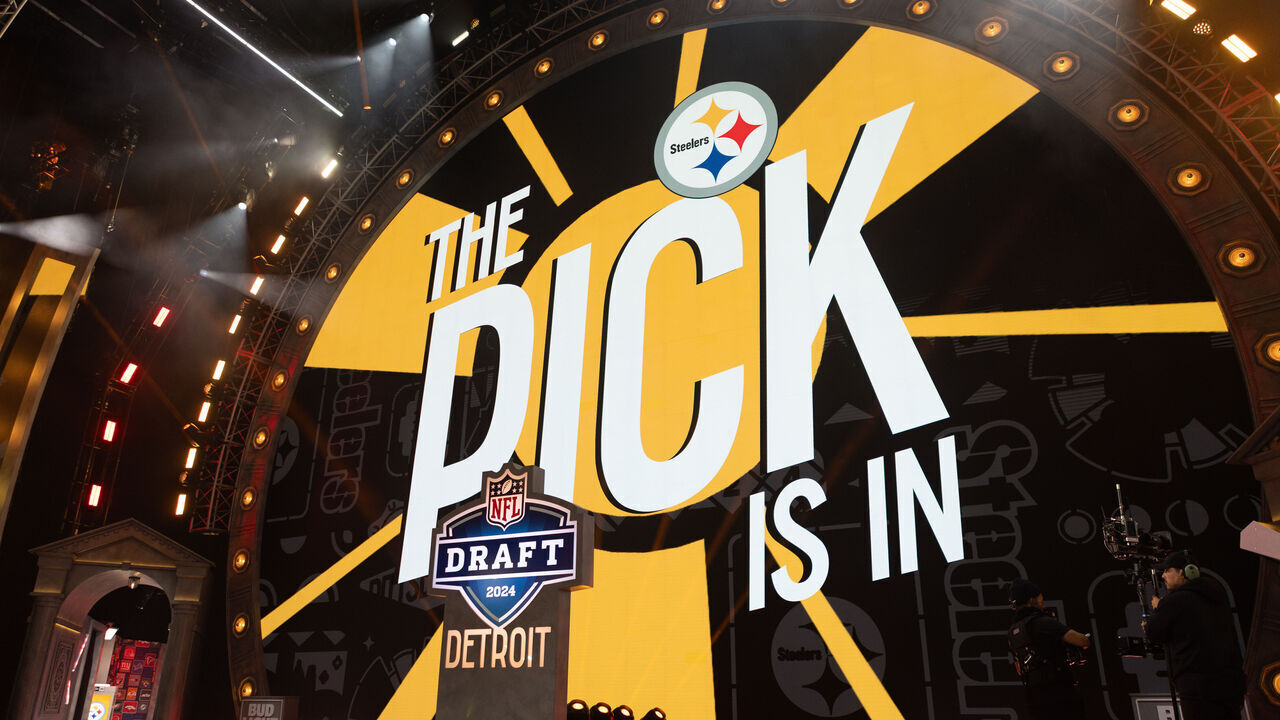 DETROIT, MI - APRIL 25: The Pittsburgh Steelers get the 20th overall pick in during Day 1 of the NFL Draft on April 25, 2024 at Campus Martius Park and Hart Plaza in Detroit, MI.