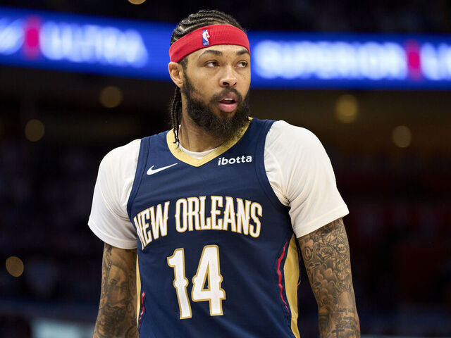 OKLAHOMA CITY, OKLAHOMA - APRIL 21: Brandon Ingram #14 of the New Orleans Pelicans looks on against the Oklahoma City Thunder in game one of the Western Conference First Round Playoffs at the Paycom Center on April 21, 2024 in Oklahoma City, Oklahoma.