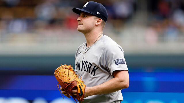 MINNEAPOLIS, MINNESOTA - MAY 16: Clarke Schmidt #36 of the New York Yankees exits the field after pitching to the Minnesota Twins in the eighth inning at Target Field on May 16, 2024 in Minneapolis, Minnesota. The Yankees defeated the Twins 5-0.