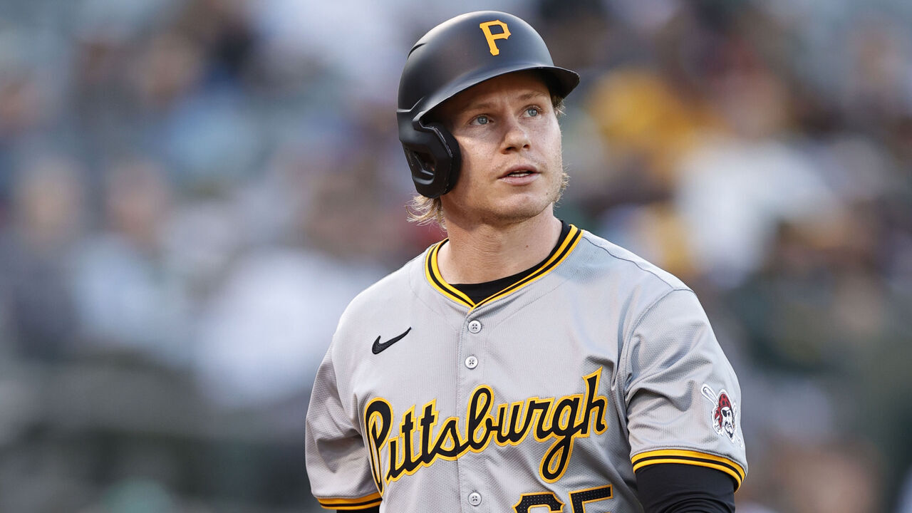 OAKLAND, CA - APRIL 29: Jack Suwinski #65 of the Pittsburgh Pirates during the game against the Oakland Athletics at the Oakland Coliseum on April 29, 2024 in Oakland, California. The Athletics defeated the Pirates 5-1.