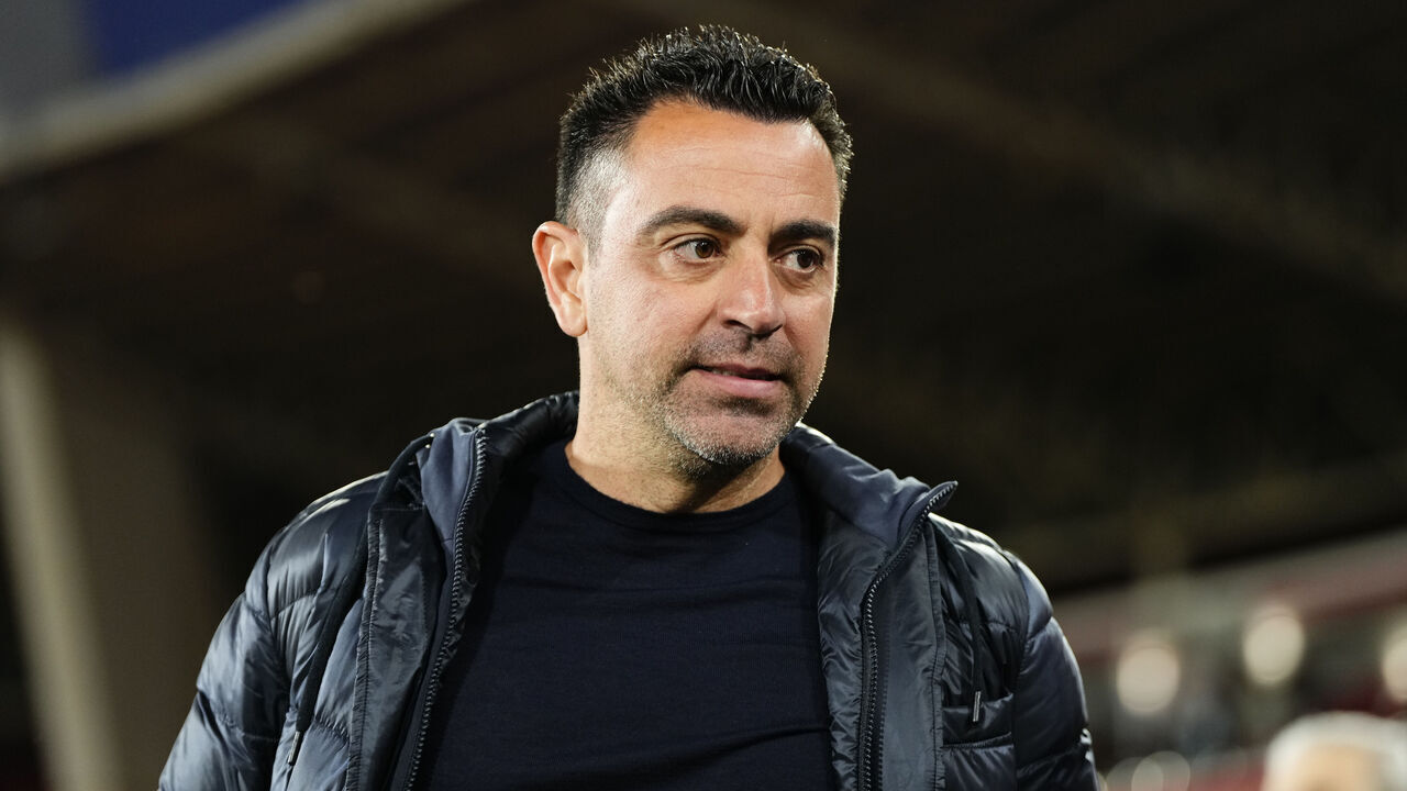 Xavi Hernandez head coach of Barcelona prior the LaLiga EA Sports match between UD Almeria and FC Barcelona at Juegos Mediterraneos on May 16, 2024 in Almeria, Spain.