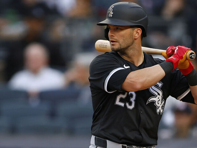 NEW YORK, NEW YORK - MAY 17: Andrew Benintendi #23 of the Chicago White Sox in action against the New York Yankees during a game at Yankee Stadium on May 17, 2024 in New York City.