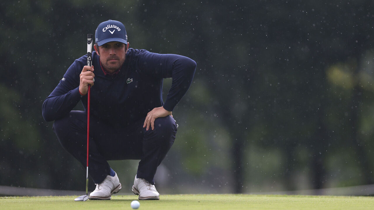 ANTWERP, BELGIUM - MAY 24: Nacho Elvira of Spain putts on the 9th green during the second round of the Soudal Open 2024 at Rinkven International GC on May 24, 2024 in Antwerp, Belgium.