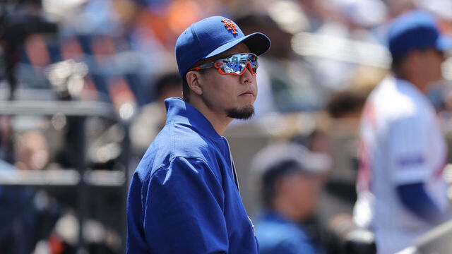 NEW YORK, NEW YORK - APRIL 28: Kodai Senga #34 of the New York Mets looks on from the bench during the game against the St. Louis Cardinals at Citi Field on April 28, 2024 in New York City. New York Mets defeated the St. Louis Cardinals 4-2 in 11 innings.