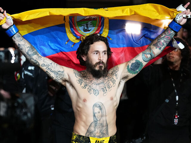 MIAMI, FLORIDA - MARCH 09: Marlon Vera of Ecuador prepares to face Sean O'Malley in the UFC bantamweight championship fight during the UFC 299 event at Kaseya Center on March 09, 2024 in Miami, Florida.