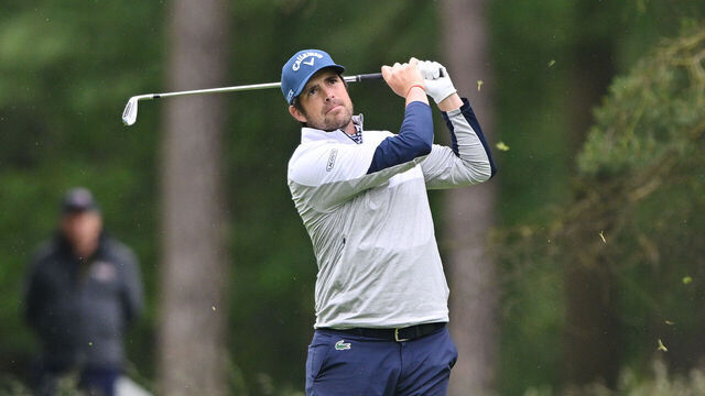 ANTWERP, BELGIUM - MAY 26: Nacho Elvira of Spain plays his second shot on the fourth hole during the final round of the Soudal Open 2024 at Rinkven International GC on May 26, 2024 in Antwerp, Belgium.