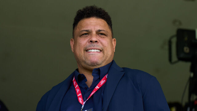 ALCORCON, SPAIN - MAY 19: Ronaldo Nazario, President of Real Valladolid looks on from the stands prior to the LaLiga Hypermotion match between AD Alcorcon and Real Valladolid at Estadio Municipal de Santo Domingo on May 19, 2024 in Alcorcon, Spain.