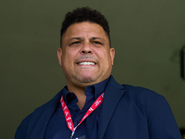 ALCORCON, SPAIN - MAY 19: Ronaldo Nazario, President of Real Valladolid looks on from the stands prior to the LaLiga Hypermotion match between AD Alcorcon and Real Valladolid at Estadio Municipal de Santo Domingo on May 19, 2024 in Alcorcon, Spain.
