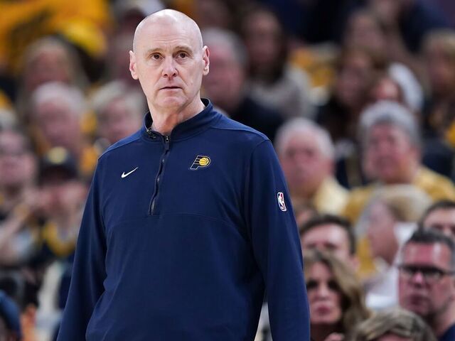 INDIANAPOLIS, INDIANA - MAY 12: Head coach Rick Carlisle of the Indiana Pacers looks on in the second quarter against the New York Knicks during Game Four of the Eastern Conference Second Round Playoffs at Gainbridge Fieldhouse on May 12, 2024 in Indianapolis, Indiana.