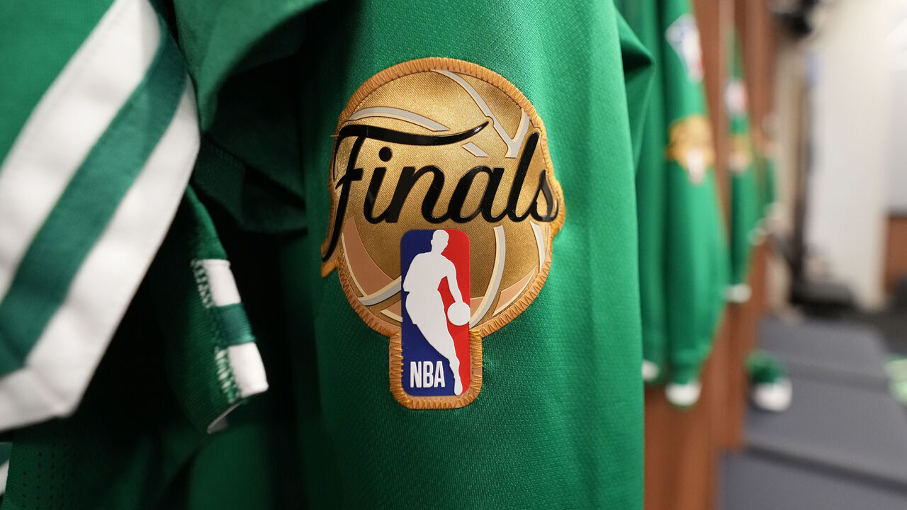 SAN FRANCISCO, CA - JUNE 2: A detail photo of the NBA Finals logo during Game One of the 2022 NBA Finals on June 2, 2022 at Chase Center in San Francisco, California. NOTE TO USER: User expressly acknowledges and agrees that, by downloading and or using this photograph, user is consenting to the terms and conditions of Getty Images License Agreement. Mandatory Copyright Notice: Copyright 2022 NBAE
