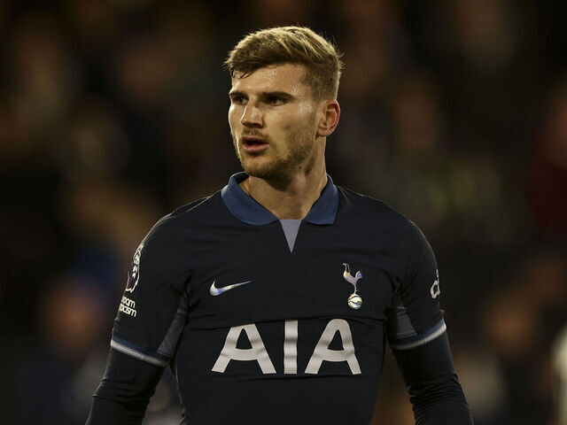 Timo Werner of Tottenham Hotspur is playing during the Premier League match between Fulham and Tottenham Hotspur at Craven Cottage in London, on March 16, 2024.