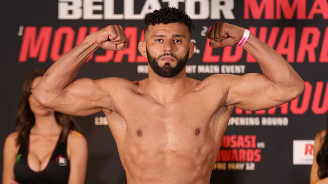 PARIS, FRANCE - MAY 11: Douglas Lima poses for photos during the Bellator 296 Ceremonial weigh-in on May 11, 2023, at Accor Arena Lounge in Paris, France.