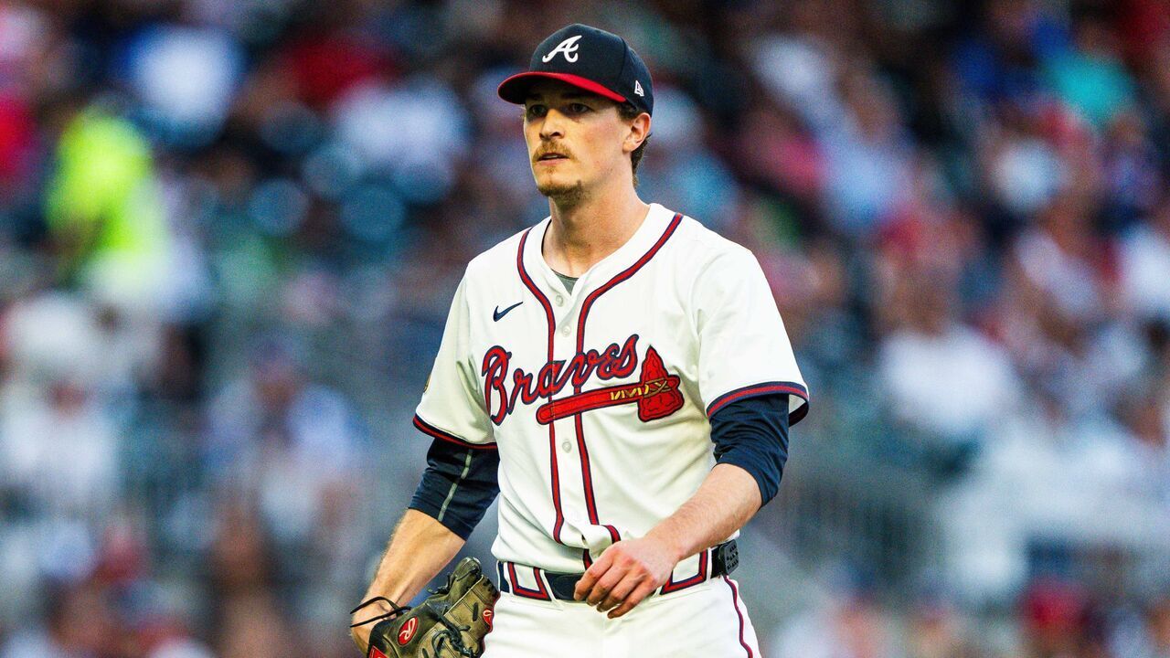 ATLANTA, GA - MAY 28: Max Fried #54 of the Atlanta Braves records his 750th career strikeout in the fifth inning against the Washington Nationals at Truist Park on May 28, 2024 in Atlanta, Georgia.