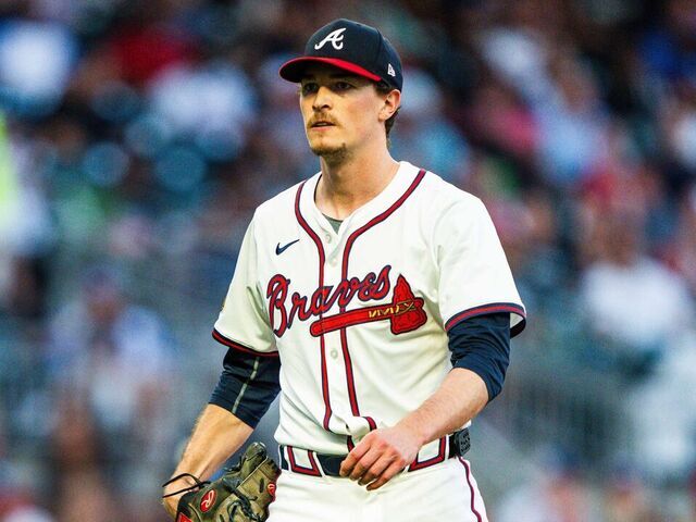 ATLANTA, GA - MAY 28: Max Fried #54 of the Atlanta Braves records his 750th career strikeout in the fifth inning against the Washington Nationals at Truist Park on May 28, 2024 in Atlanta, Georgia.