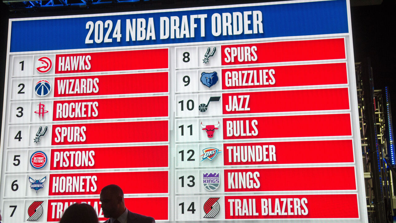 CHICAGO, UNITED STATES - MAY 12: Atlanta Hawks wins the NBA draft lottery in Chicago, United States on May 12, 2024. The Atlanta Hawks won the NBA draft lottery on Sunday, landing the No. 1 pick and a potential cornerstone player in a year where there's no clear-cut choice.