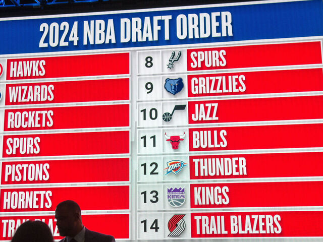 CHICAGO, UNITED STATES - MAY 12: Atlanta Hawks wins the NBA draft lottery in Chicago, United States on May 12, 2024. The Atlanta Hawks won the NBA draft lottery on Sunday, landing the No. 1 pick and a potential cornerstone player in a year where there's no clear-cut choice.