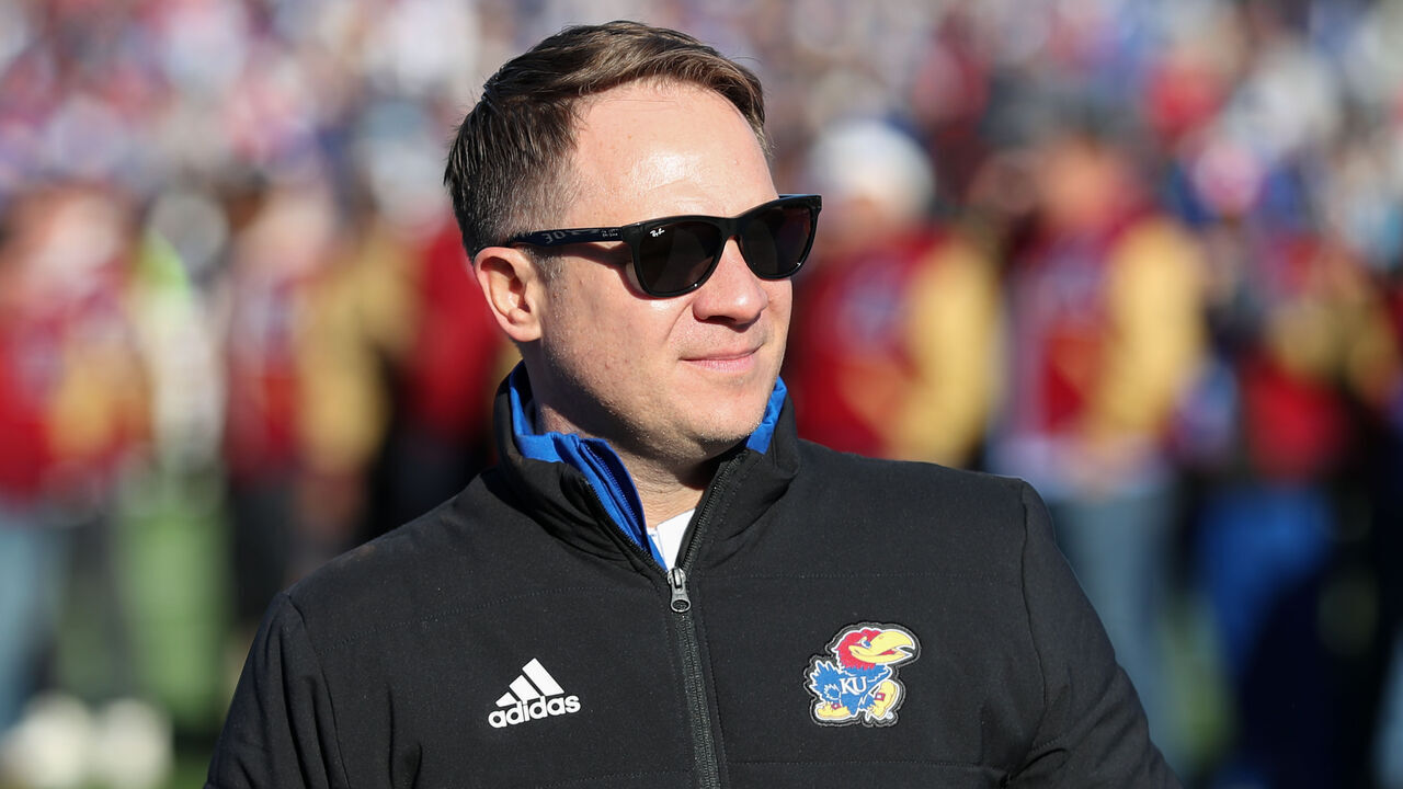 LAWRENCE, KS - NOVEMBER 19: Kansas Jayhawks athletic director Travis Goff before a Big 12 college football game between the Texas Longhorns and Kansas Jayhawks on November 19, 2022 at Memorial Stadium in Lawrence, KS.