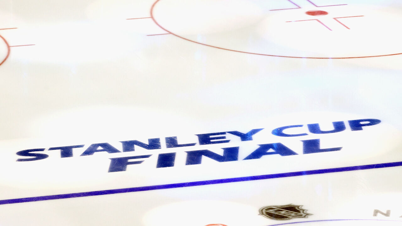 EDMONTON, ALBERTA - SEPTEMBER 19: A graphic view of in-ice logos prior to the game between the Dallas Stars and the Tampa Bay Lightning in Game One of the 2020 NHL Stanley Cup Final at Rogers Place on September 19, 2020 in Edmonton, Alberta, Canada.