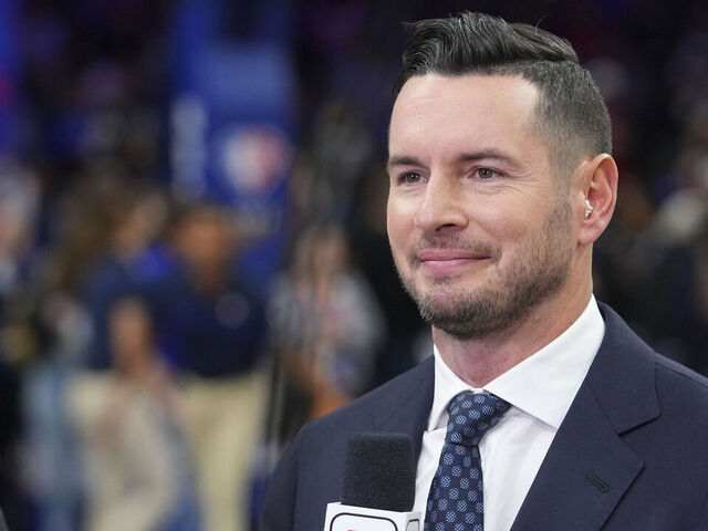 PHILADELPHIA, PA - MARCH 02: ESPN analyst JJ Redick looks on prior to the game between the New York Knicks and Philadelphia 76ers at the Wells Fargo Center on March 2, 2022 in Philadelphia, Pennsylvania.