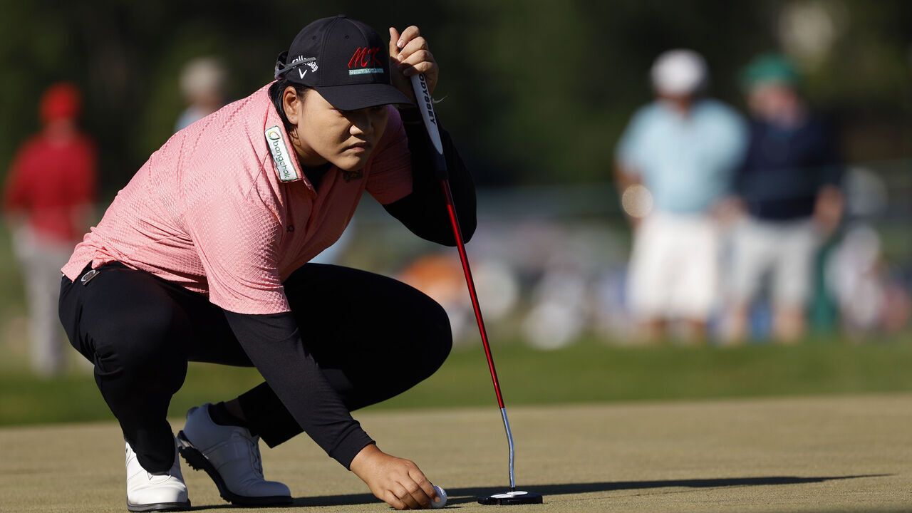 LANCASTER, PENNSYLVANIA - MAY 31: Wichanee Meechai of Thailand lines up a putt on the first green during the second round of the U.S. Women's Open Presented by Ally at Lancaster Country Club on May 31, 2024 in Lancaster, Pennsylvania.