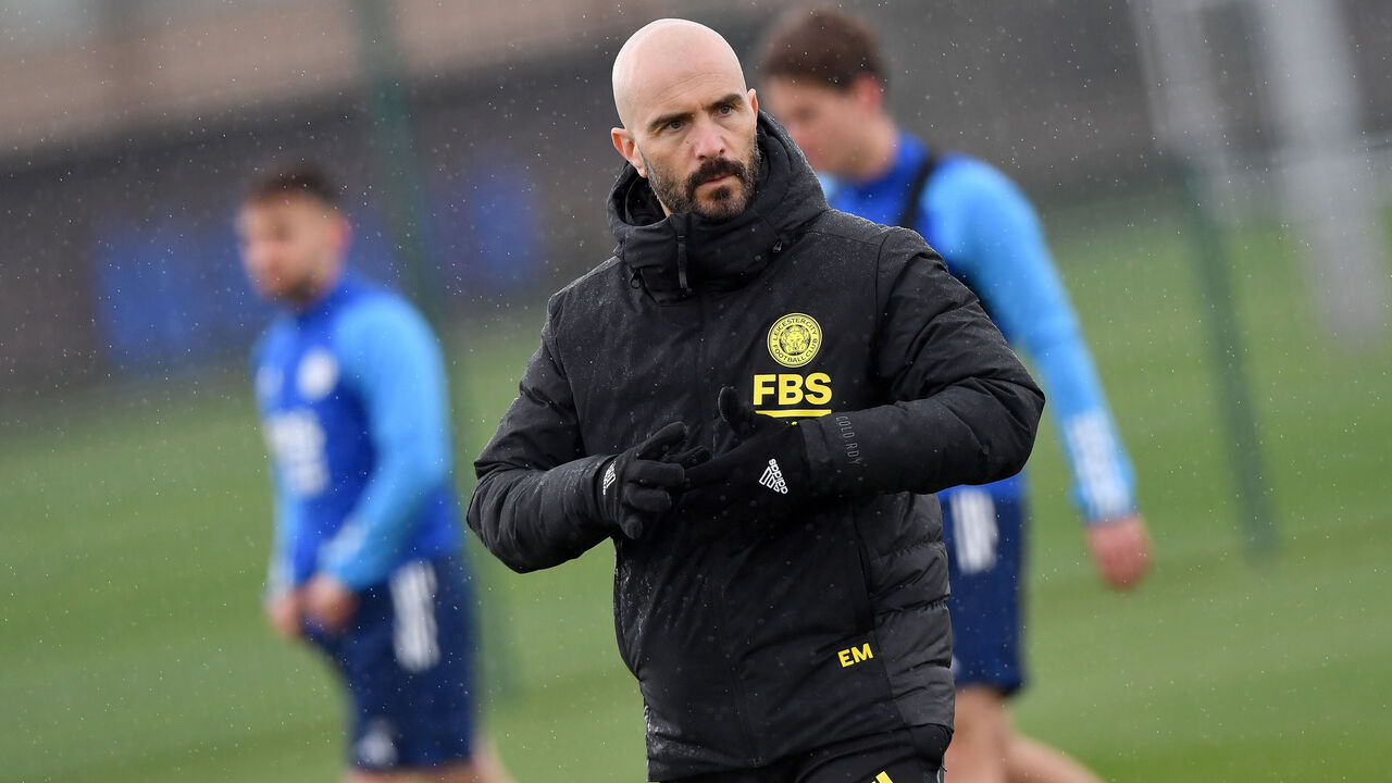 LEICESTER, ENGLAND - APRIL 4: Leicester City Manager Enzo Maresca during the Leicester City Training Session at Leicester City Training Ground, Seagrave on April 24, 2024 in Leicester, United Kingdom.