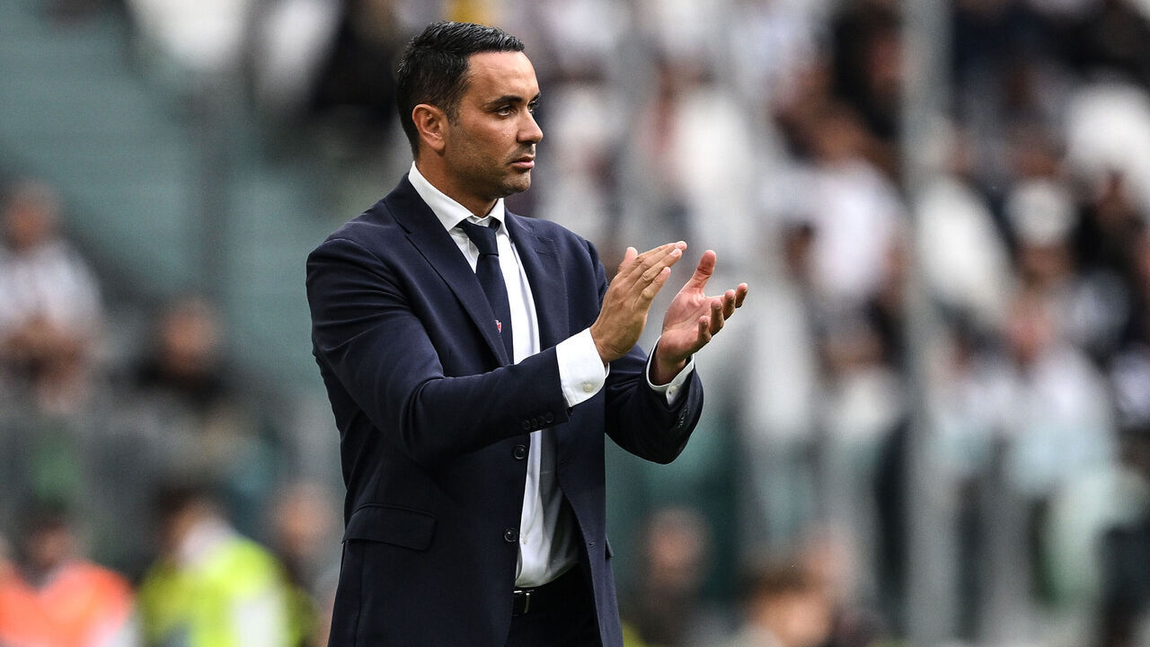 TURIN, ITALY - MAY 25: Raffaele Palladino of Monza reacts during the Serie A TIM match between Juventus and AC Monza at on May 25, 2024 in Turin, Italy.