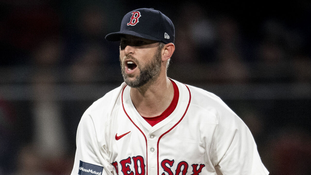 BOSTON, MA - MAY 1: Chris Martin #55 of the Boston Red Sox reacts during the eighth inning of a game against the San Francisco Giants on May 1, 2024 at Fenway Park in Boston, Massachusetts.