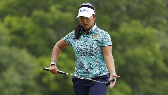 LANCASTER, PENNSYLVANIA - JUNE 02: Arpichaya Yubol of Thailand prepares to putt on the 13th green during the final round of the U.S. Women's Open Presented by Ally at Lancaster Country Club on June 02, 2024 in Lancaster, Pennsylvania.