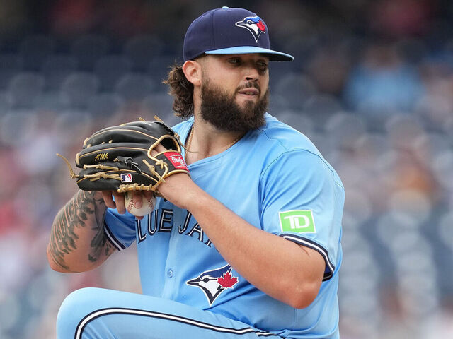 WASHINGTON, DC - MAY 05: Alek Manoah #6 of the Toronto Blue Jays pitches during a baseball game against the Washington Nationals at Nationals Park on May 5, 2024 in Washington, DC.
