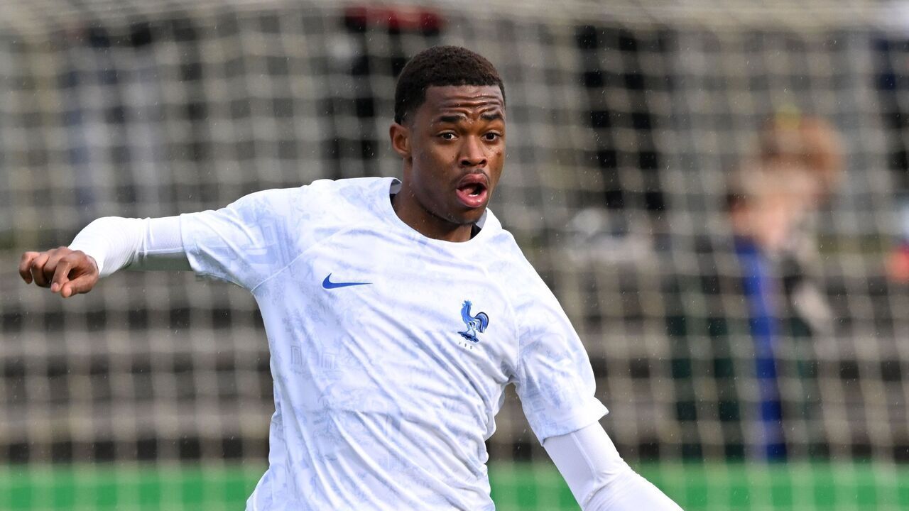 ASSEN - Jeanuel Belocian of France U19 during the European Championship qualifying match in group 2 elite between the Netherlands O19 and France U19 at Sportpark Marsdijk on March 23, 2024 in Assen, the Netherlands. ANP | Hollandse Hoogte | GERRIT VAN COLOGNE