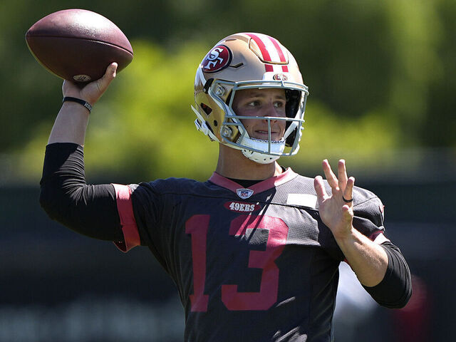 SANTA CLARA, CALIFORNIA - JUNE 05: Brock Purdy #13 of the San Francisco 49ers works out during mini camp on June 05, 2024 in Santa Clara, California.