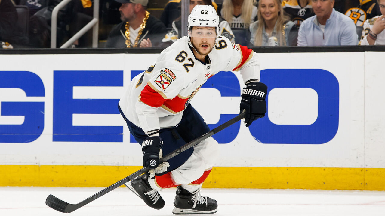BOSTON, MASSACHUSETTS - MAY 17: Brandon Montour #62 of the Florida Panthers skates against the Boston Bruins during the first period in Game Six of the Second Round of the 2024 Stanley Cup Playoffs at the TD Garden on May 17, 2024 in Boston, Massachusetts. The Panthers won 2-1 to advance to the Eastern Conference final.