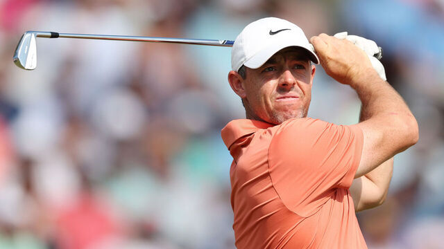 PINEHURST, NORTH CAROLINA - JUNE 13: Rory McIlroy of Northern Ireland plays his shot from the 13th tee during the first round of the 124th U.S. Open at Pinehurst Resort on June 13, 2024 in Pinehurst, North Carolina.