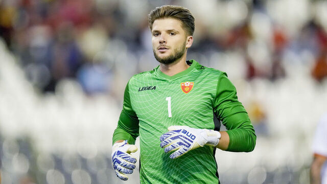 BRUSSELS, BELGIUM - JUNE 5: goalkeeper Matija Sarkic of Montenegro looks on during the International Friendly match between Belgium and Montenegro at King Baudouin Stadium on June 5, 2024 in Brussels, Belgium.