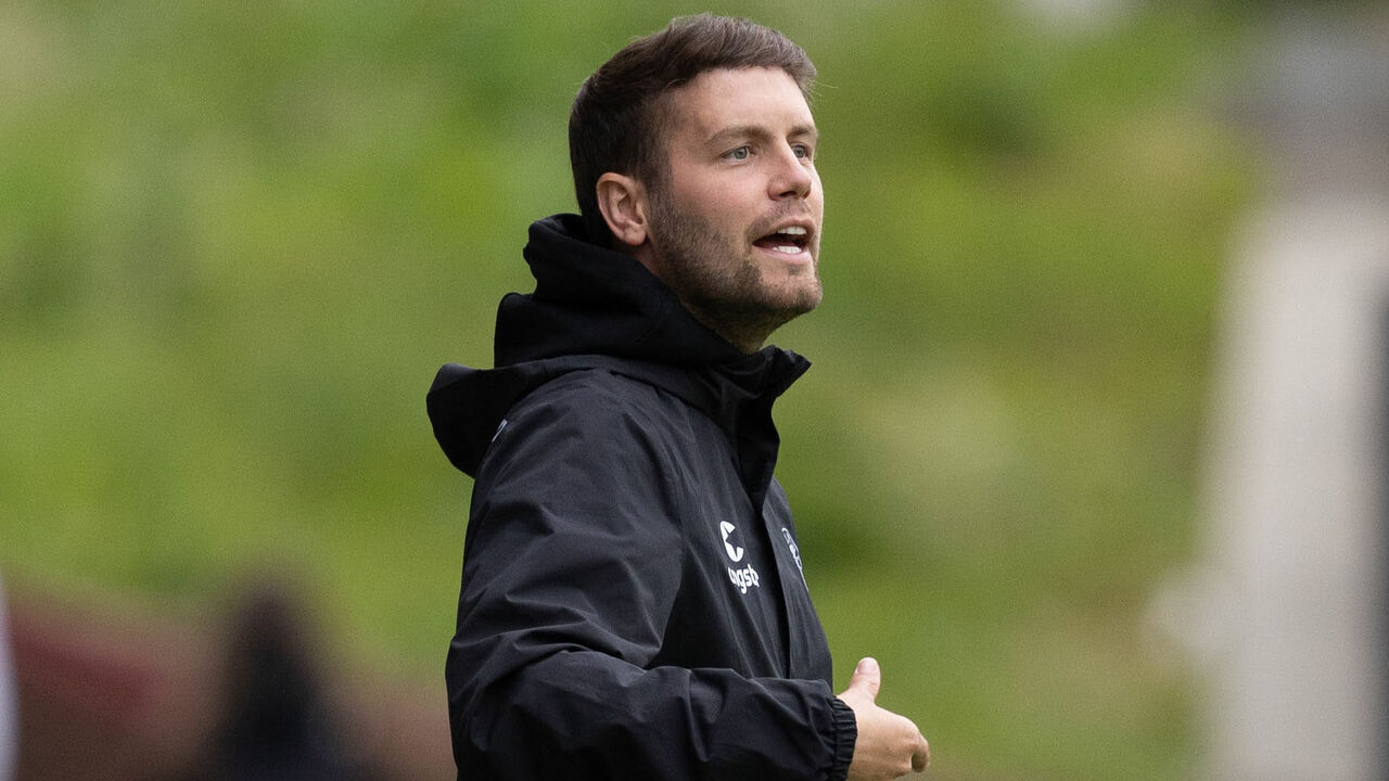 FIFE, SCOTLAND - JUNE 23: St Pauli head coach Fabian Hurzeler during a Pre-season friendly between Dunfermline Athletic and FC St Pauli at East End Park, on June 23, 2023, in Glasgow, Scotland.