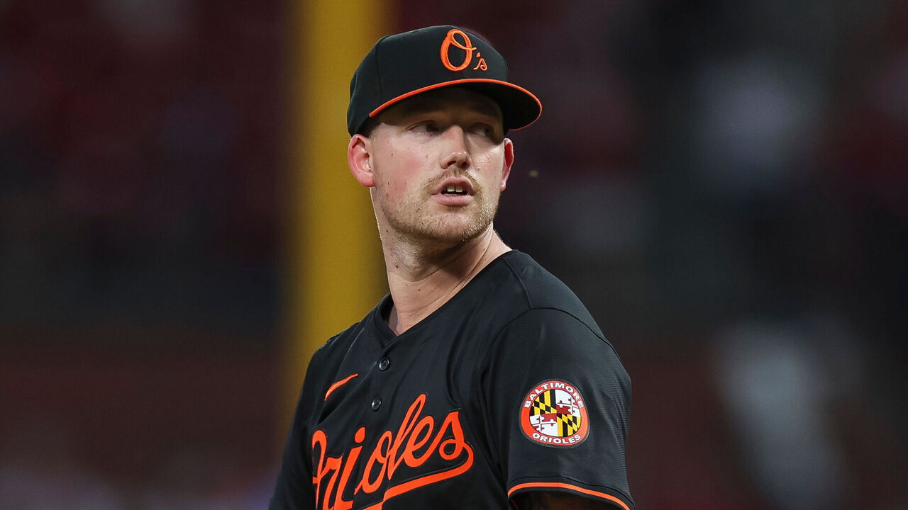 ST LOUIS, MISSOURI - MAY 21: Kyle Bradish #38 of the Baltimore Orioles gets set to throw a pitch in the fourth inning during a game against the St. Louis Cardinals at Busch Stadium on May 21, 2024 in St Louis, Missouri.