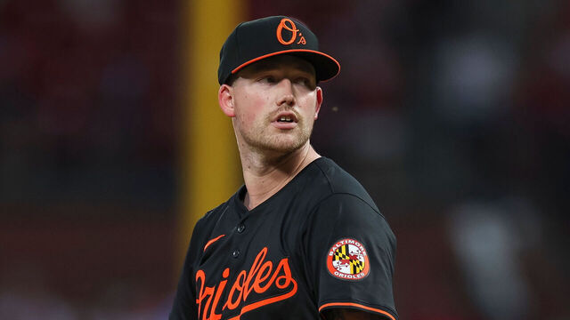 ST LOUIS, MISSOURI - MAY 21: Kyle Bradish #38 of the Baltimore Orioles gets set to throw a pitch in the fourth inning during a game against the St. Louis Cardinals at Busch Stadium on May 21, 2024 in St Louis, Missouri.