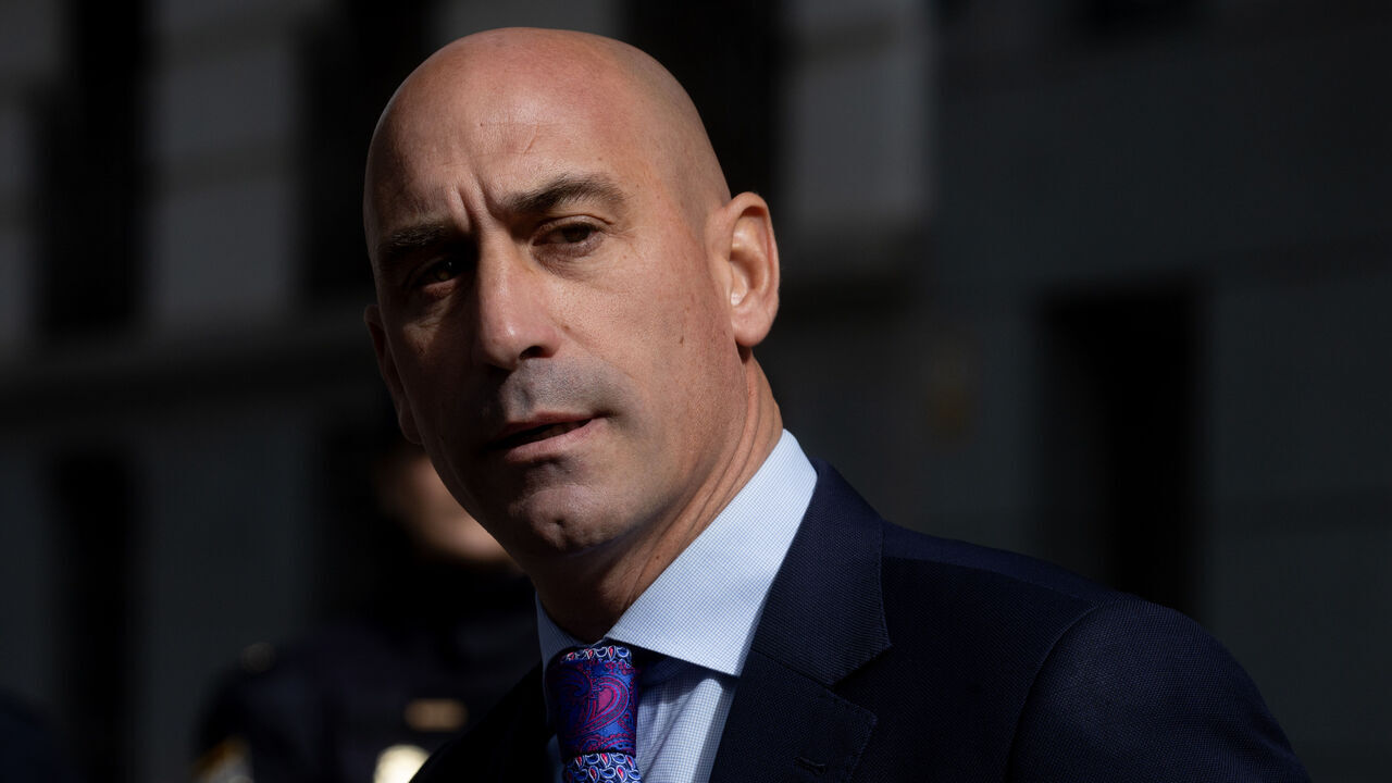 MADRID, SPAIN - MAY 17: The former president of the Royal Spanish Football Federation (RFEF), Luis Rubiales, on his arrival at the National Court, on 17 May, 2024 in Madrid, Spain. The National Court has summoned the former president of the Royal Spanish Football Federation (RFEF), Luis Rubiales, to notify him of the opening of oral proceedings for the non-consensual kiss to the soccer player Jennifer Hermoso and the alleged coercion that followed. In addition, the rest of the defendants appeared before the court: the former women's national team coach Jorge Vilda, the current sports director of the national team Albert Luque and the former head of marketing Ruben Rivera.