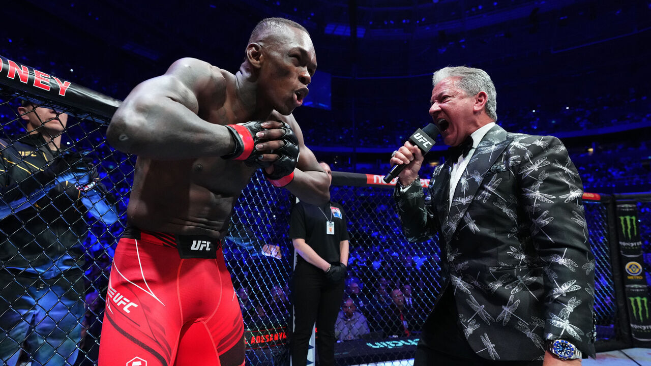 SYDNEY, AUSTRALIA - SEPTEMBER 10: Israel Adesanya of Nigeria prepares to face Sean Strickland in the UFC middleweight championship fight during the UFC 293 event at Qudos Bank Arena on September 10, 2023 in Sydney, Australia.