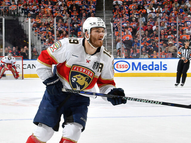 EDMONTON, CANADA - JUNE 15: Matthew Tkachuk #19 of the Florida Panthers in action during Game Four of the 2024 Stanley Cup Final against the Edmonton Oilers at Rogers Place on June 15, 2024, in Edmonton, Alberta, Canada.
