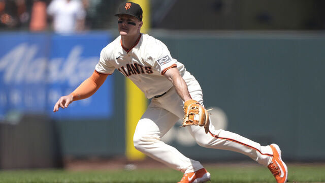 SAN FRANCISCO, CALIFORNIA - JUNE 12: Matt Chapman #26 of the San Francisco Giants reacts to the ball off the bat against the Houston Astros in the top of the ninth inning at Oracle Park on June 12, 2024 in San Francisco, California.