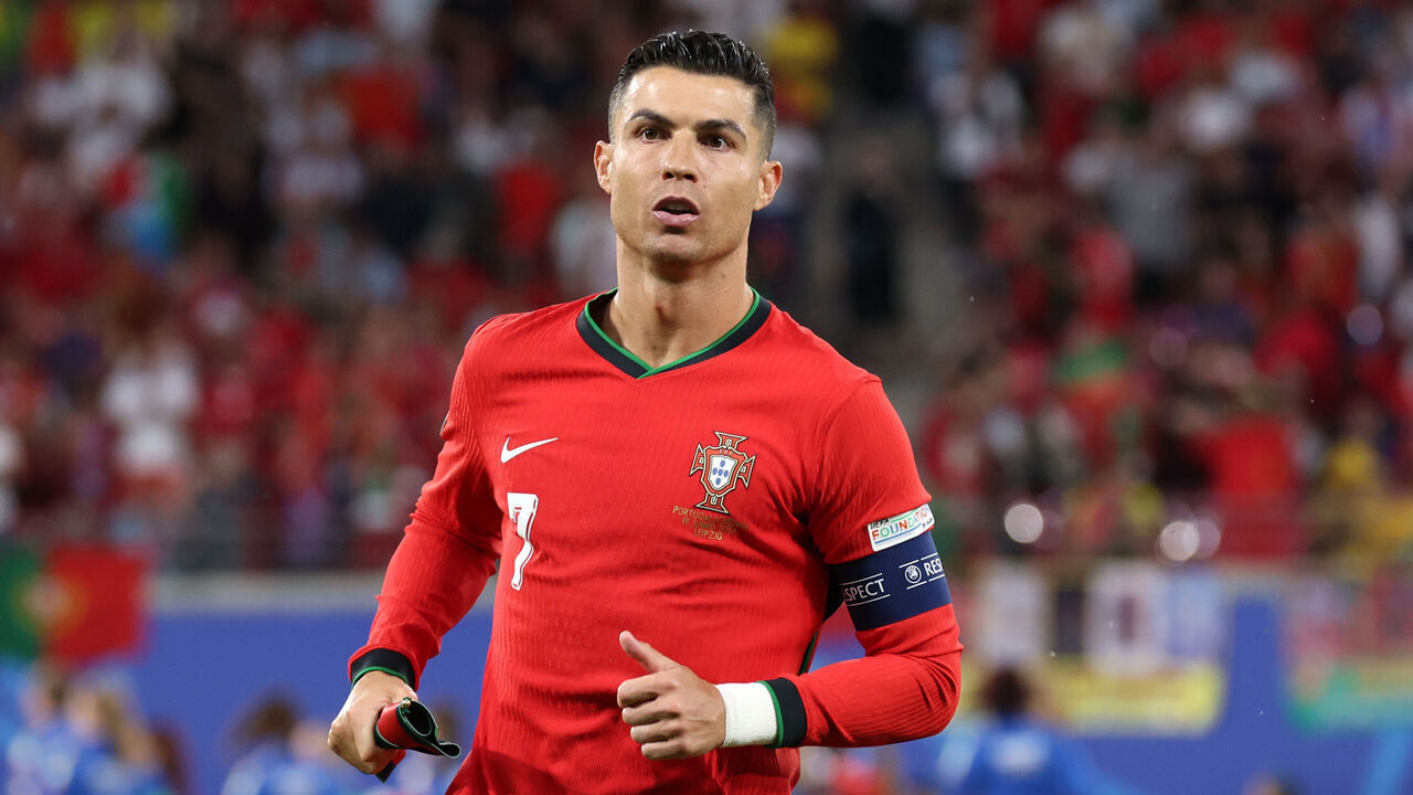 LEIPZIG, GERMANY - JUNE 18: Cristiano Ronaldo of Portugal looks on during the UEFA EURO 2024 group stage match between Portugal and Czechia at Football Stadium Leipzig on June 18, 2024 in Leipzig, Germany.