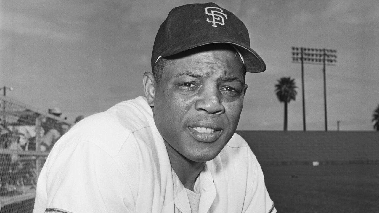 Portrait of San Francisco Giants outfielder Willie Mays in uniform at Spring Training. Spring 1961.