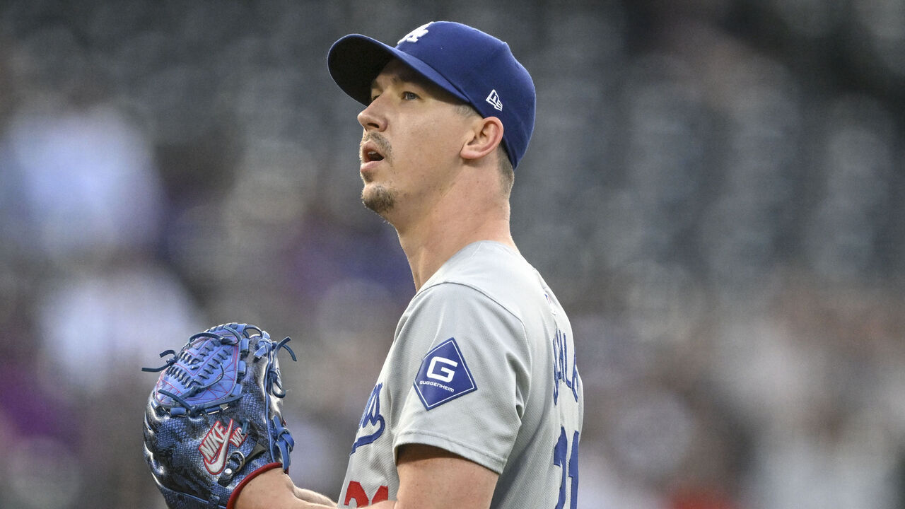 DENVER, CO - JUNE 18: Walker Buehler (21) of the Los Angeles Dodgers works against the Colorado Rockies during the first inning at Coors Field in Denver on Tuesday, June 18, 2024.