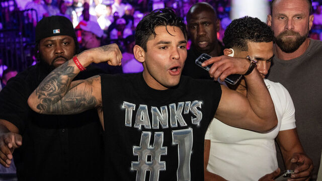 LAS VEGAS, NEVADA - JUNE 15: Ryan Garcia arrives at the Gervonta "Tank" Davis vs Frank Martin fight at MGM Grand Garden Arena on June 15, 2024 in Las Vegas, Nevada.