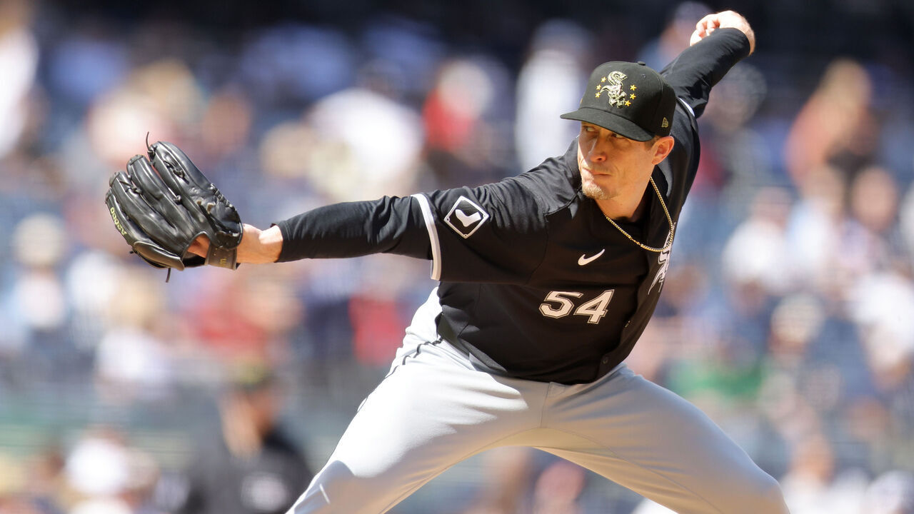 NEW YORK, NEW YORK - MAY 19: Tim Hill #54 of the Chicago White Sox in action against the New York Yankees at Yankee Stadium on May 19, 2024 in New York City. New York Yankees defeated the Chicago White Sox 7-2.