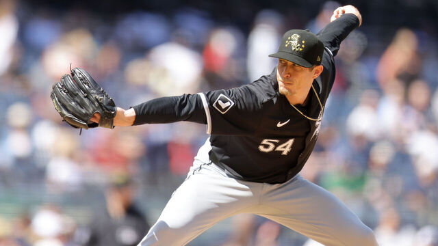 NEW YORK, NEW YORK - MAY 19: Tim Hill #54 of the Chicago White Sox in action against the New York Yankees at Yankee Stadium on May 19, 2024 in New York City. New York Yankees defeated the Chicago White Sox 7-2.