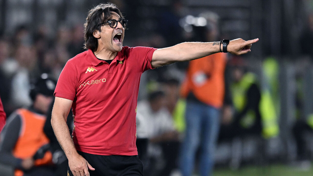 VENICE, ITALY - JUNE 02: Paolo Vanoli of Venezia FC coach reacts during the Serie BKT Play Off final match between Venezia FC and US Cremonese at Stadio Pier Luigi Penzo on June 02, 2024 in Venice, Italy.