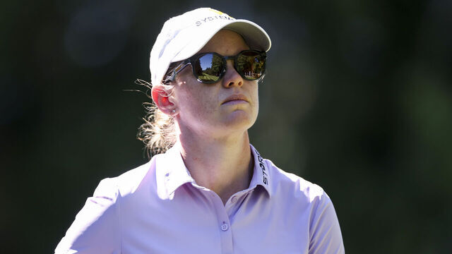 SAMMAMISH, WASHINGTON - JUNE 21: Sarah Schmelzel of the United States looks on while playing the 16th hole during the second round of the KPMG Women's PGA Championship at Sahalee Country Club on June 21, 2024 in Sammamish, Washington.