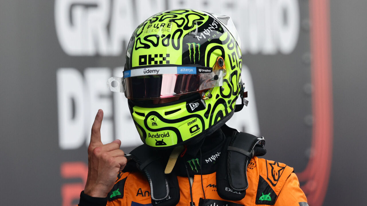 Lando Norris of McLaren after qualifying ahead of the Formula 1 Spanish Grand Prix at Circuit de Barcelona-Catalunya in Barcelona, Spain on June 22, 2024.